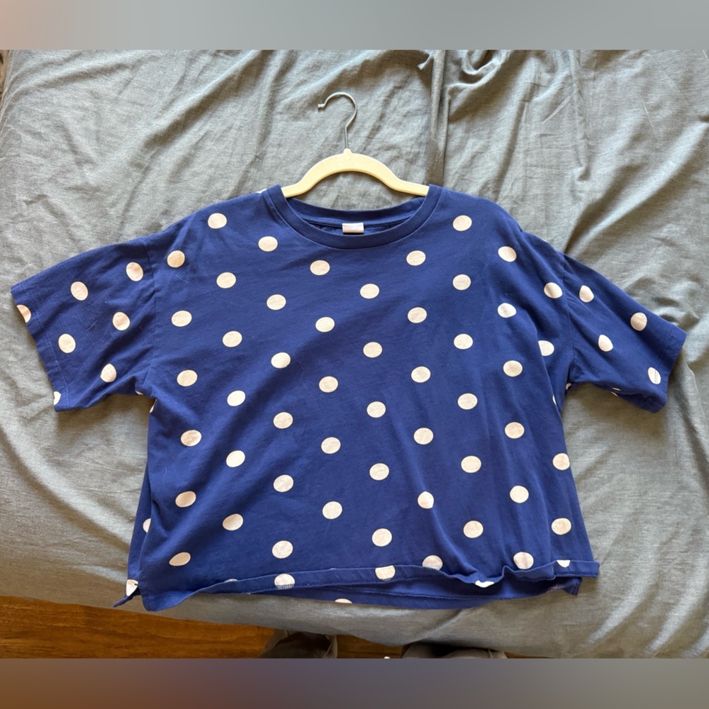 Polka Dot Navy Blue Women's Top
